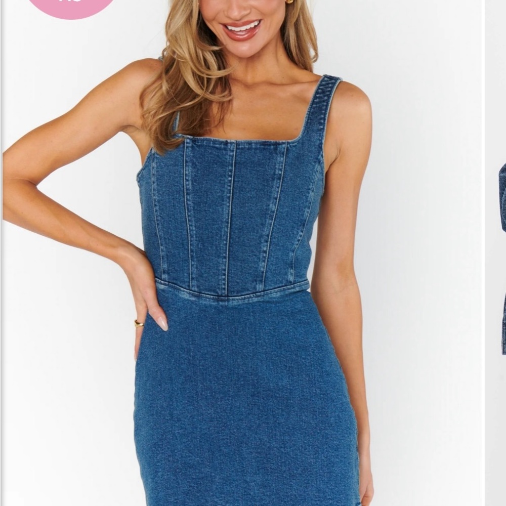 Denim corset mini dress by Show Me Your Mimi